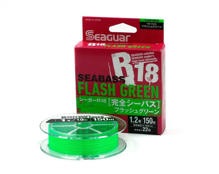 Seaguar R-18 Seabass Flash Green - 0,128 mm i gruppen Övrigt / Fiskelinor / Flätlina hos Örebro Fiske & Outdoor AB (R18 GF 0128)